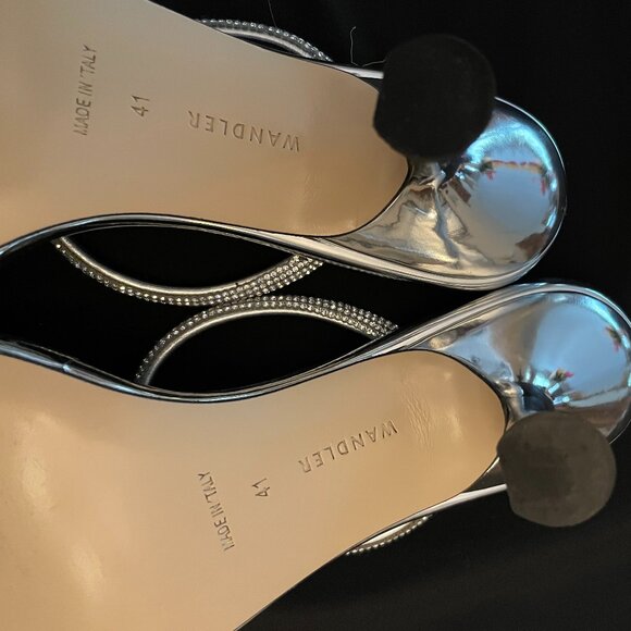 Authentic. Wangler Julio Strass Silver Sandal: Size 41 - Picture 7 of 11